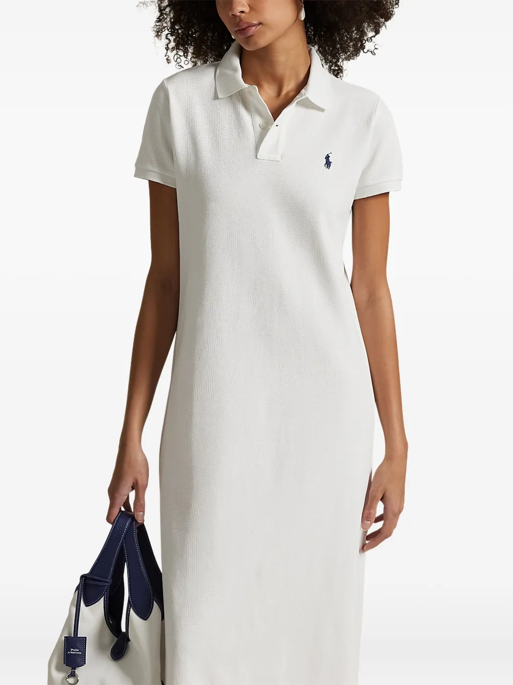 Платье с воротником поло Polo Ralph Lauren, белый — фото 4