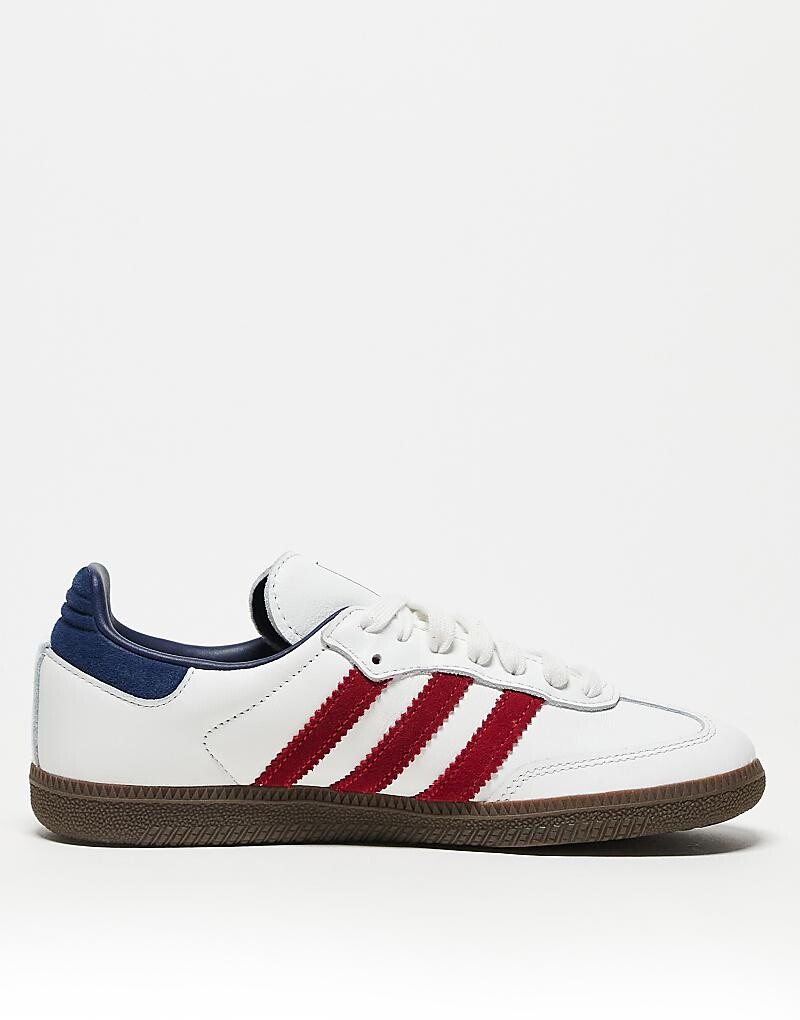 

adidas Originals – Samba OG – спортивная обувь белого и красно-коричневого цветов, Красный, adidas Originals – Samba OG – спортивная обувь белого и красно-коричневого цветов