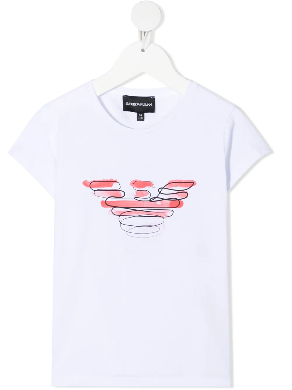 

Футболка с короткими рукавами и логотипом Emporio Armani Kids, белый