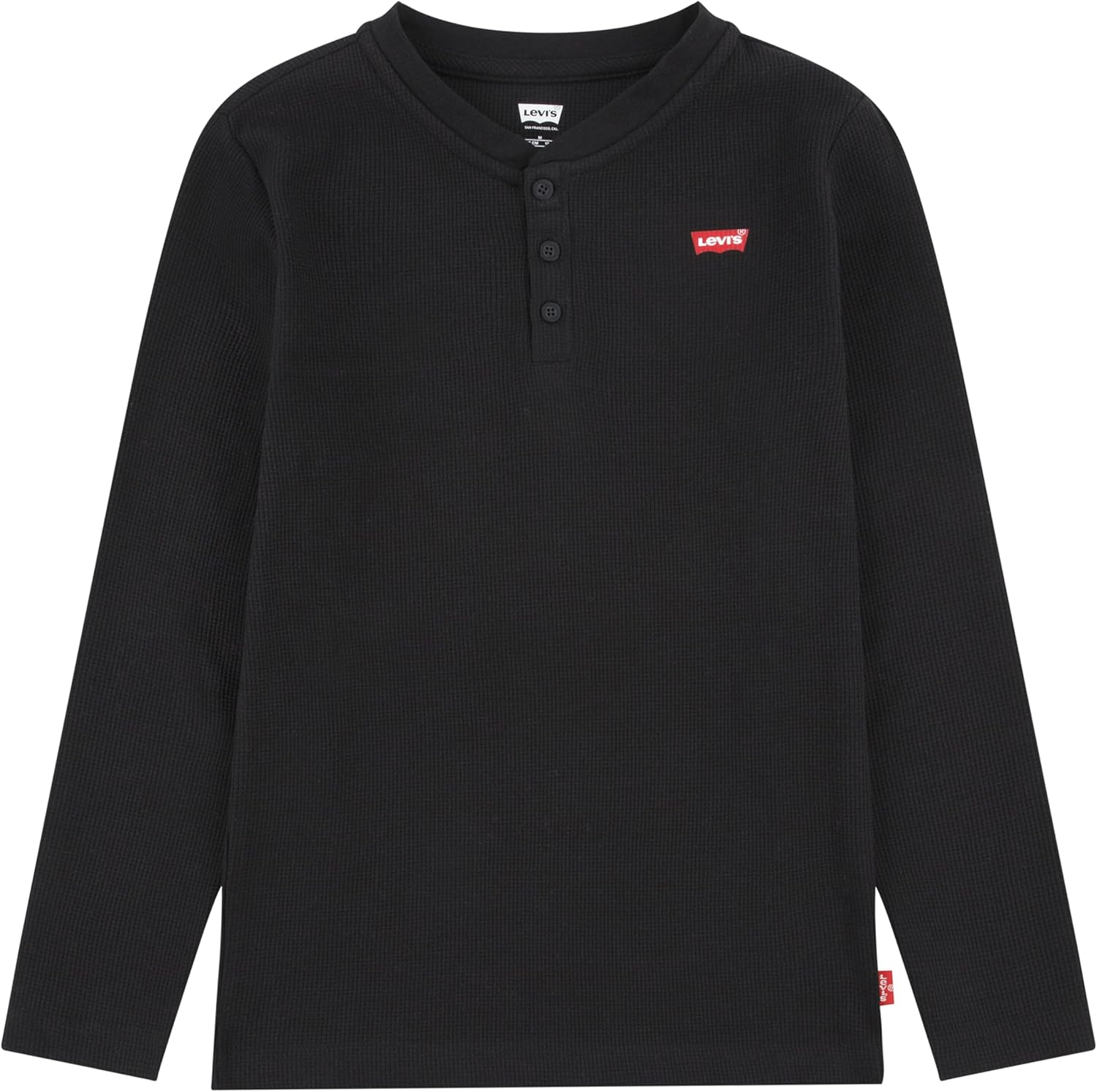 

Рубашка Levi's для мальчиков с длинным рукавом и вафельным узором, Black