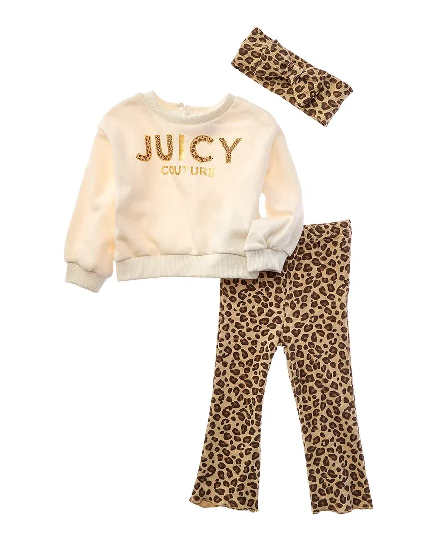 Комплект Juicy Couture из 3 предметов: топ, брюки и повязка на голову, Leopard