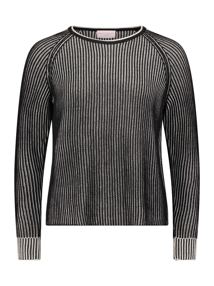 

Betty Barclay Пуловер крупной вязки с ребристой текстурой, цвет черный/бежевый