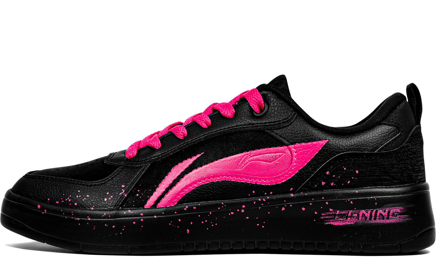 

LiNing Spike Years устойчивые к истиранию дышащие увеличивающие рост низкие кроссовки для скейтбординга мужские Li-Ning, черный розовый