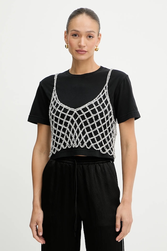 

Хлопковая футболка Pinko, черный