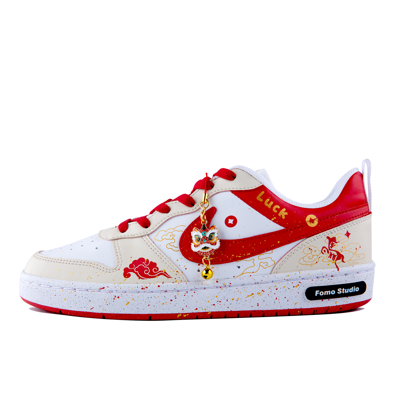 Nike Court Borough Abrasion Resistant Low top детские скейтбординг кроссовки White Red для подростков — фото 3