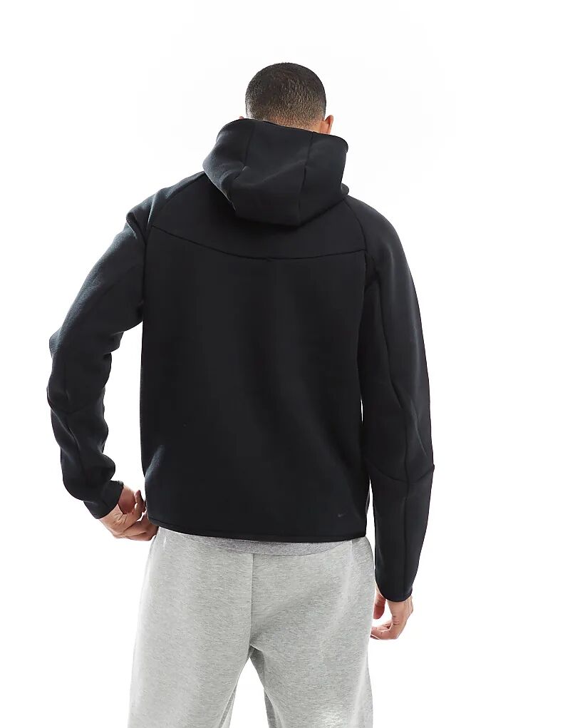 Толстовка с капюшоном Tech Fleece на молнии черного цвета Nike — фото 3