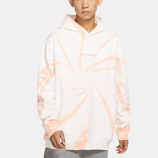 Толстовка Men's Air Jordan Back Large Logo Printing Tie Dye Sports Sail White, белый — фото 3