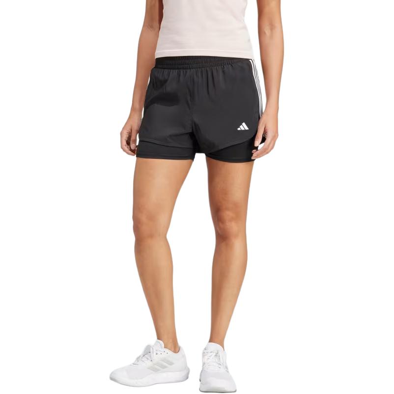 Спортивные шорты (WMNS) adidas 2 in 1 Pacer Shorts 'Black', черный — фото 2