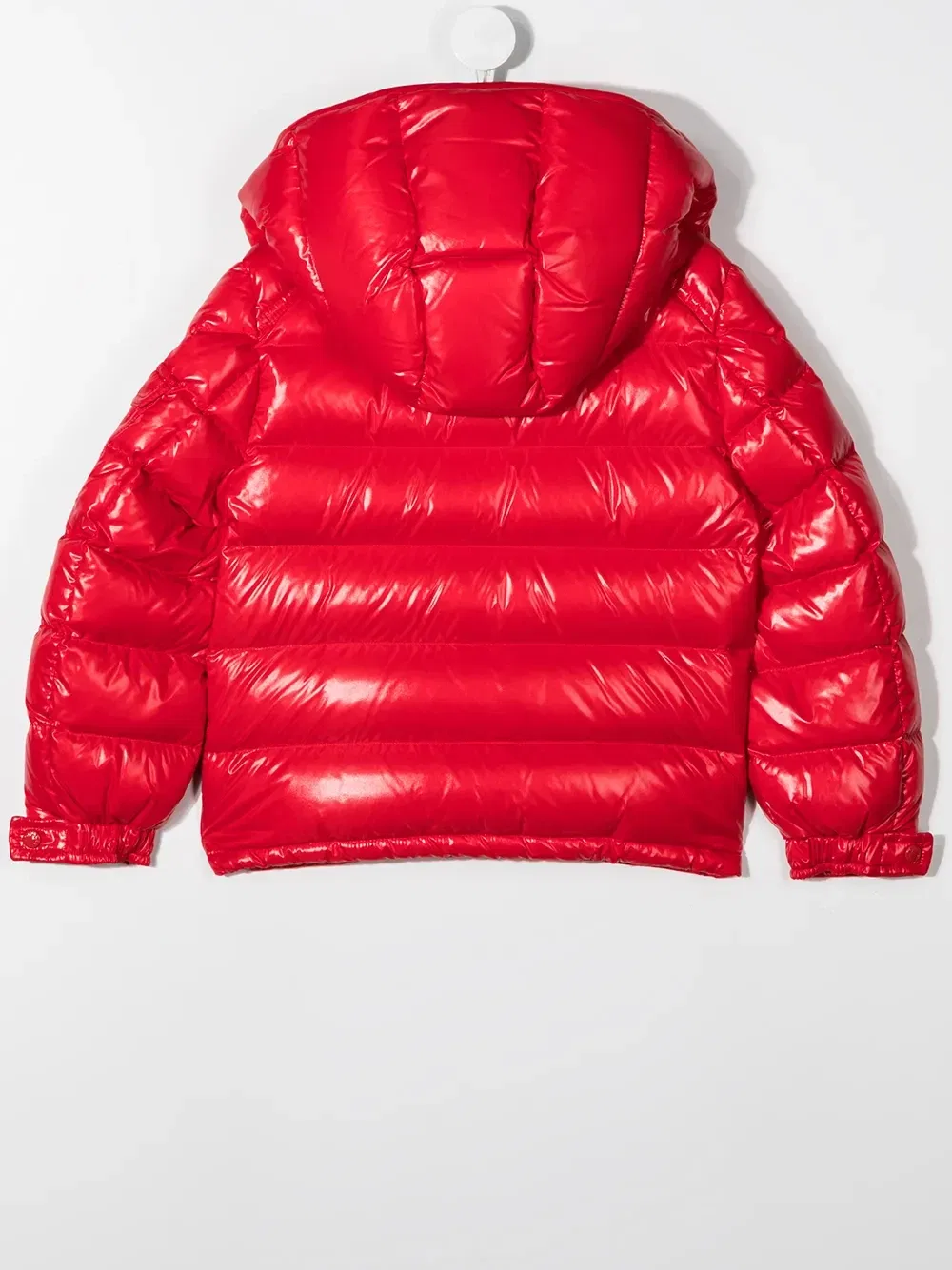 Глянцевый пуховик Moncler Enfant, красный — фото 2