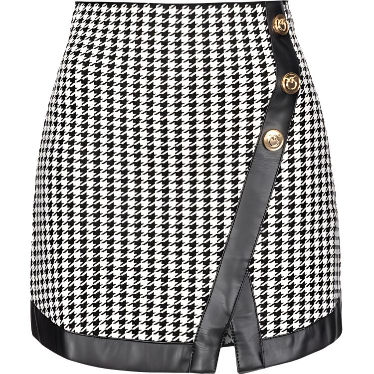 

Футболка FW23 Повседневная Короткая Юбка Женская Черная Белая PINKO