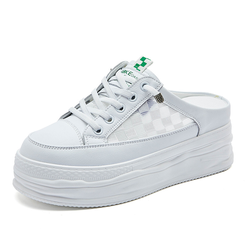 Bull charm Женские тапочки с закрытым носком бело-зеленые, цвет White Green