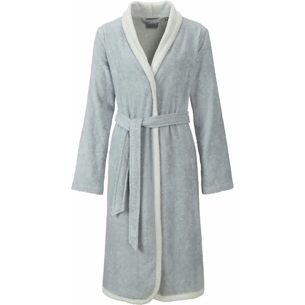 

Женский халат Calea, идеально подходит для сауны и спа, отельный халат, утренний халат, 1 шт., с шалевым воротником, контрастной отделкой, 100% хлопок Egeria, светло-серый