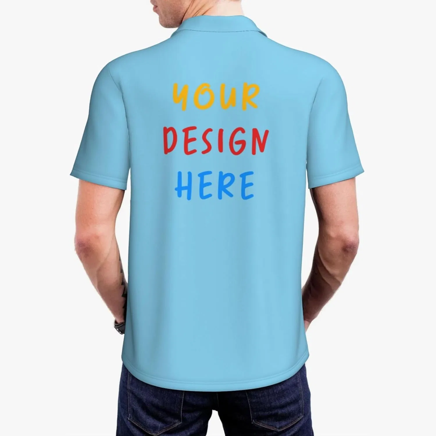 Поло для мужчин Funny Golf, Sky Blue — фото 4
