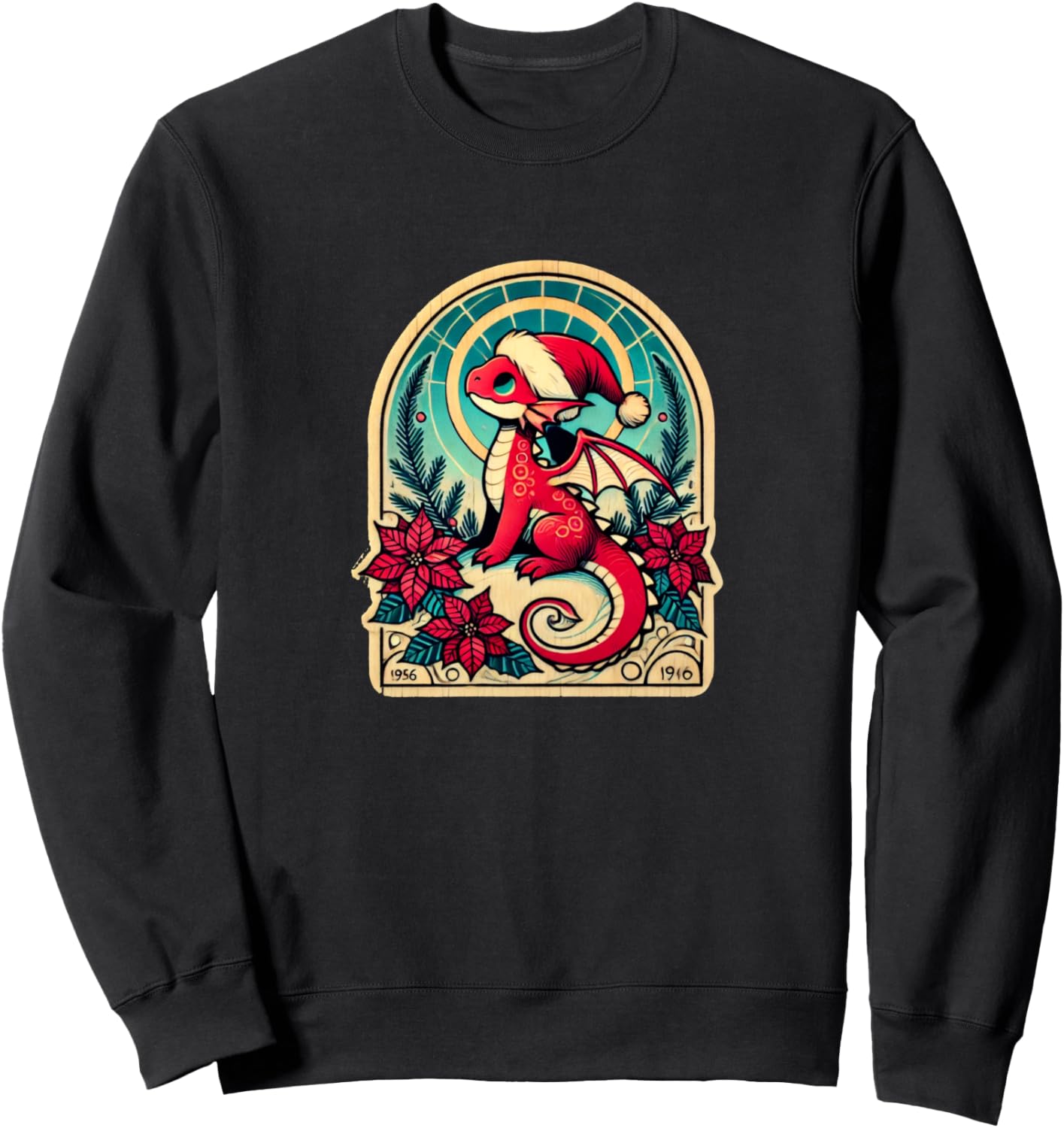 

Футболка с изображением рождественского дракона в стиле модерн Retro Dragons Lover Snugg, черный