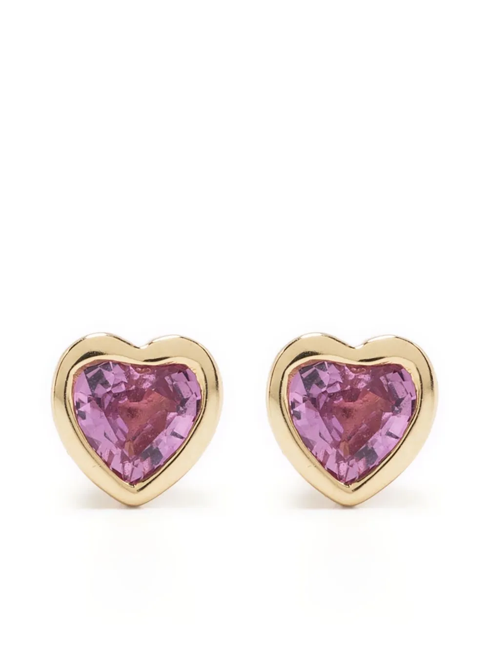 

Серьги-гвоздики Heart из желтого золота с сапфиром Ef Collection, золотой