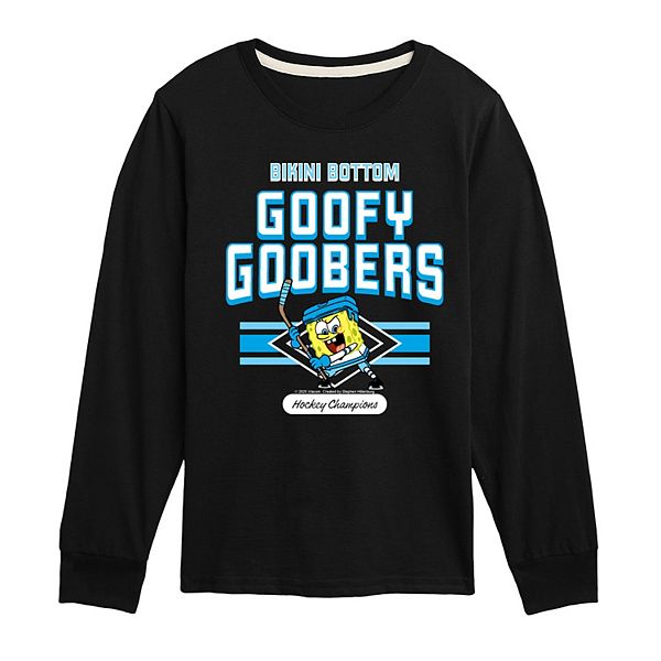 

Футболка с длинным рукавом Boys 8-20 Spongebob Squarepants Goofy Goobers Hockey Champions Licensed Character, Black