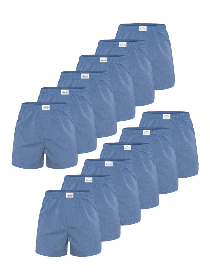 

Lakeford & Sons Мужские боксерские трусы American Boxershorts, 12 штук, классический дизайн, светло-голубой цвет