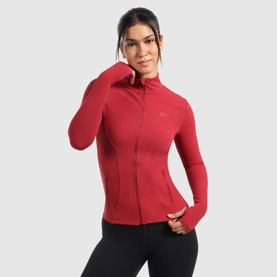 

SMILODOX Женская тренировочная куртка Kenna винно-красного цвета