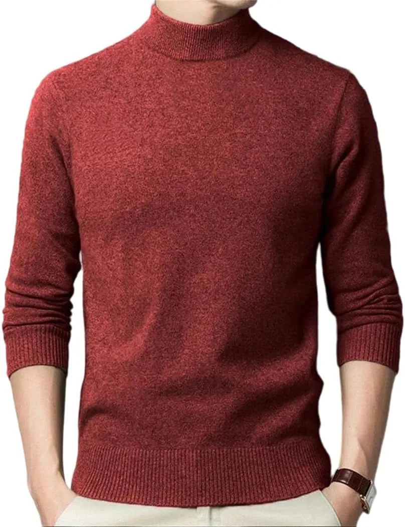 

Мужской свитер-водолазка Slim Fit теплый вязаный пуловер