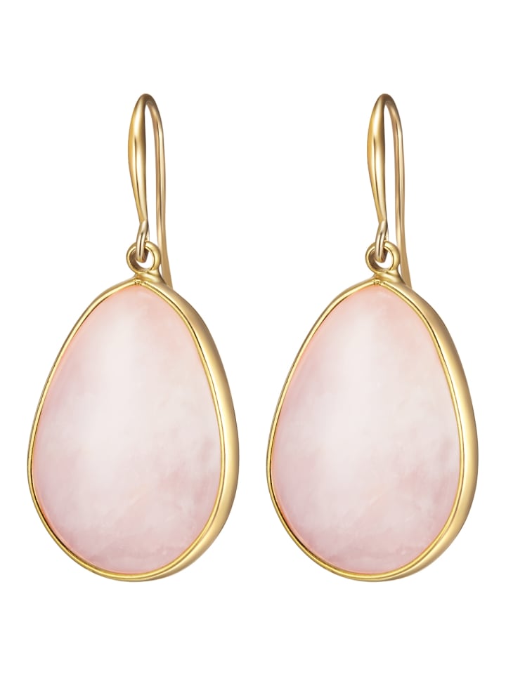 

Lulu & Jane Серьги из латуни с натуральным камнем в оправе из желтого золота