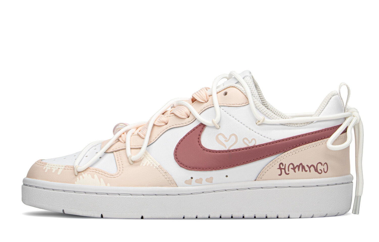 

Кроссовки Nike Court Borough Skateboard Shoes Women's Low-Top White Pink