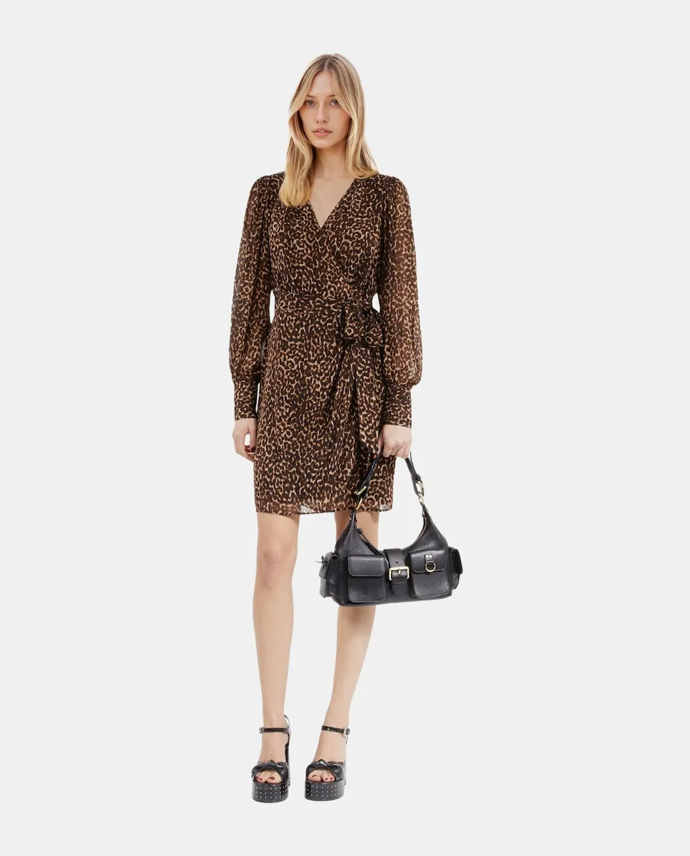 

Платье-халат с анималистичным принтом The Kooples, коричневый