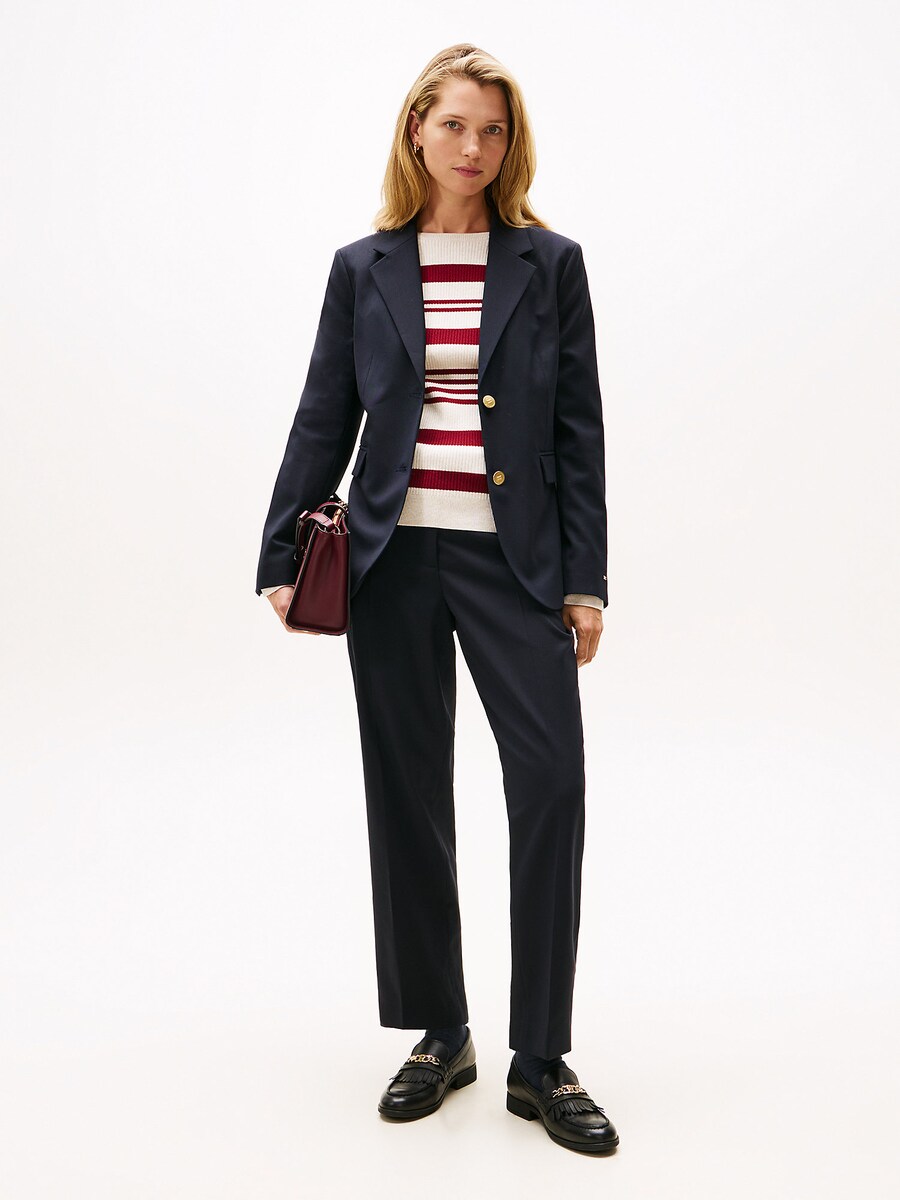 Узкие брюки со складками TOMMY HILFIGER, Night blue — фото 4