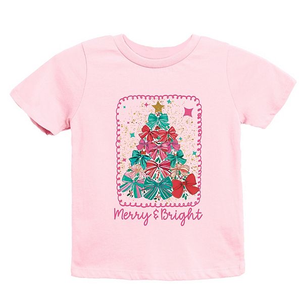 

Футболка с принтом Merry & bright bow tree The Juniper Shop, Pink