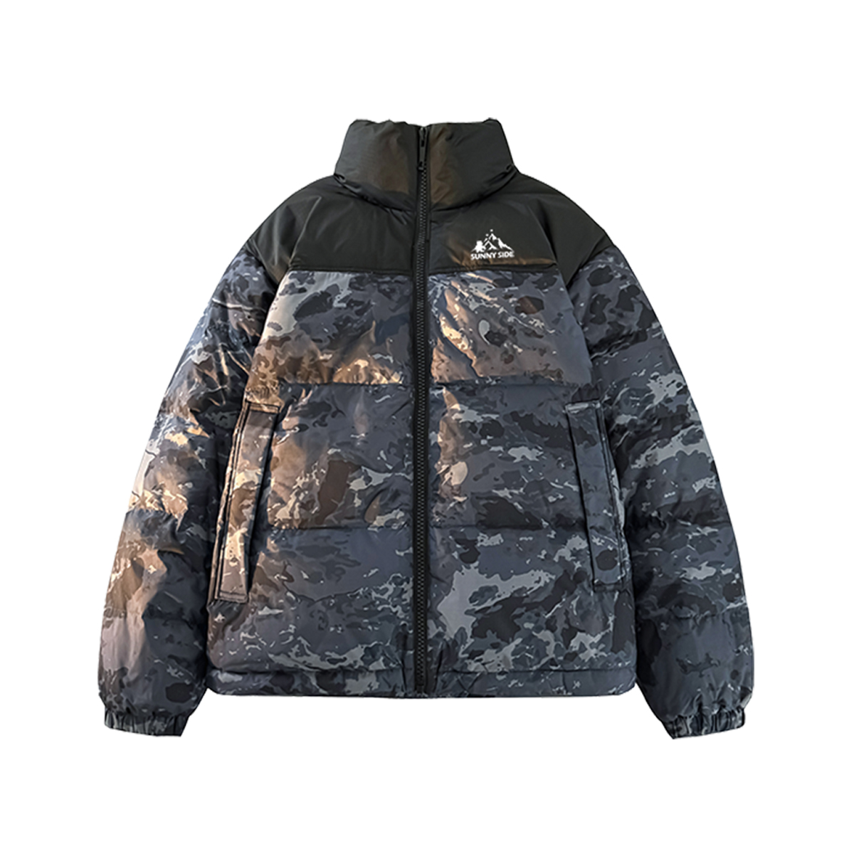 

Пуховик Women's с воротником стойкой, утепленный, другие Disney, черный camouflage