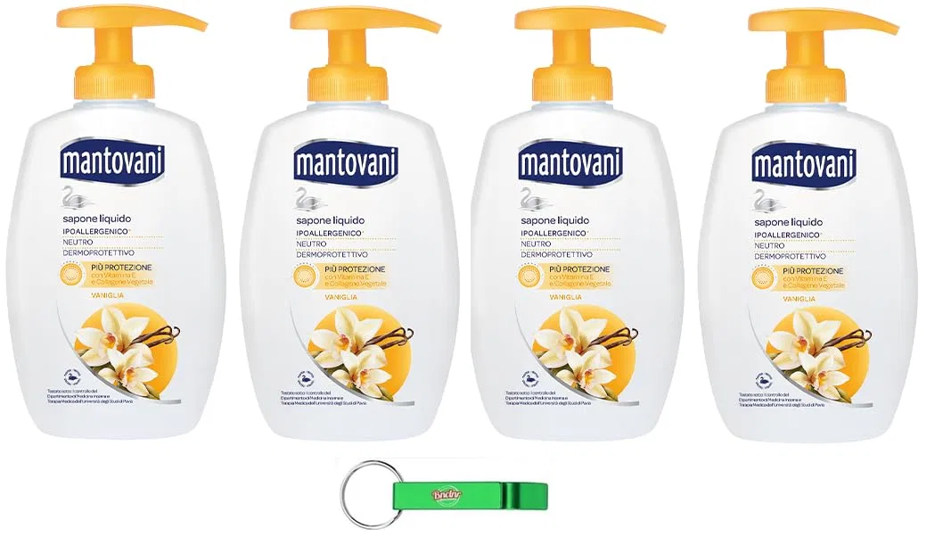 Жидкое мыло с ванилью Mantovani Sapone Liquido, 4 x 300 мл Beni Culinari