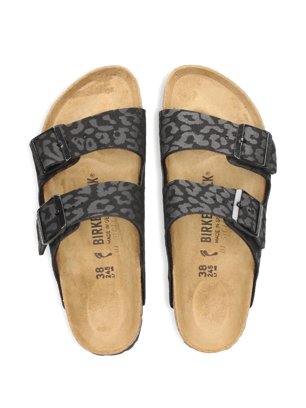 Сандалии с пряжкой и леопардовым принтом BIRKENSTOCK, черный — фото 4