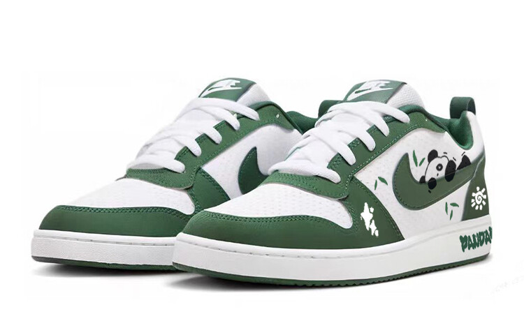Кроссовки Nike Court Borough Skateboarding Shoes Men Low-top White/green, зеленый — фото 3
