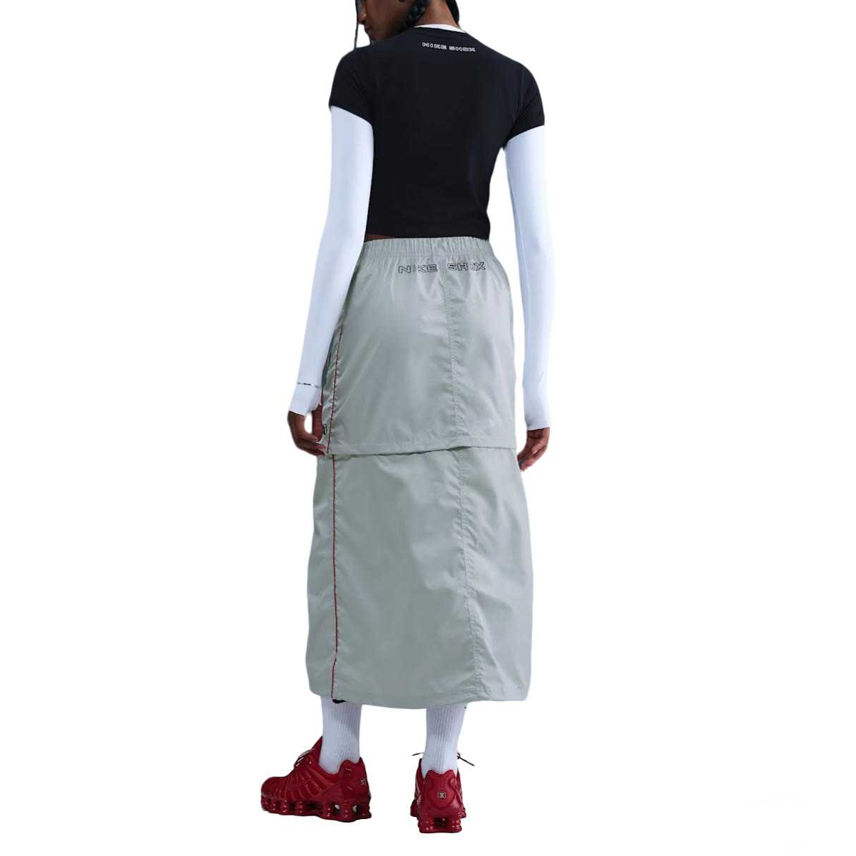 Спортивная повседневная длинная юбка Women's Nike, серый fog/белый/university красный — фото 3