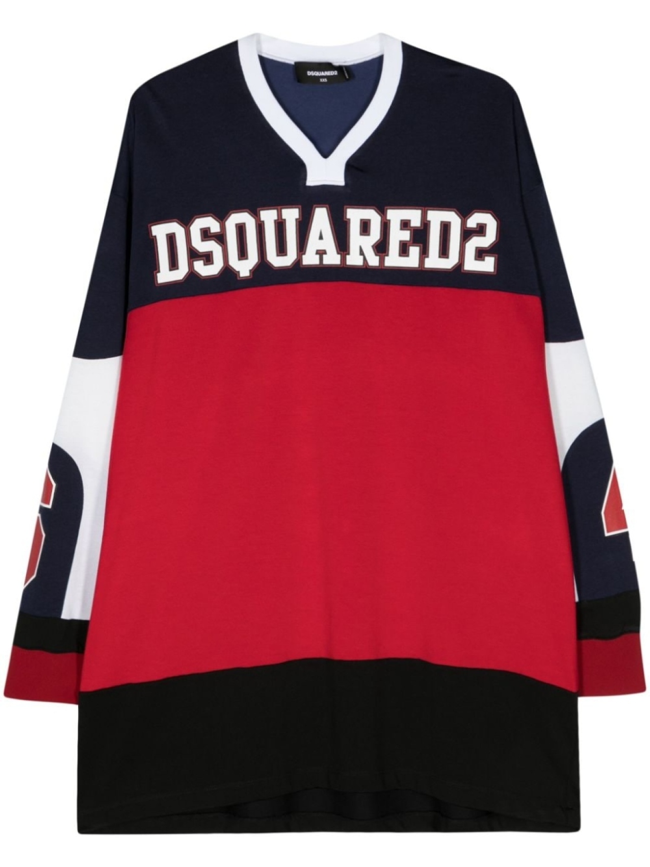 

Dsquared2 футболка в стиле колор-блок с логотипом, красный