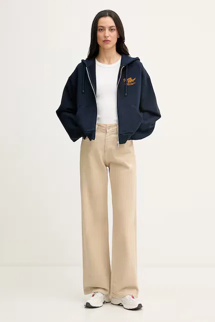 Блуза женская на молнии хлопковая Tommy Hilfiger, темно-синий — фото 2