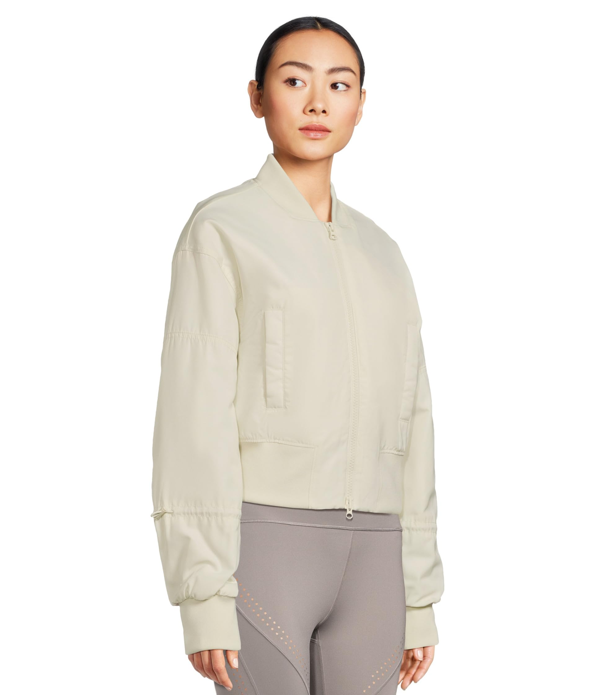 Бомбер adidas by Stella McCartney Woven Bomber Cropped JX9106, цвет Almond Milk/SMC — фото 2