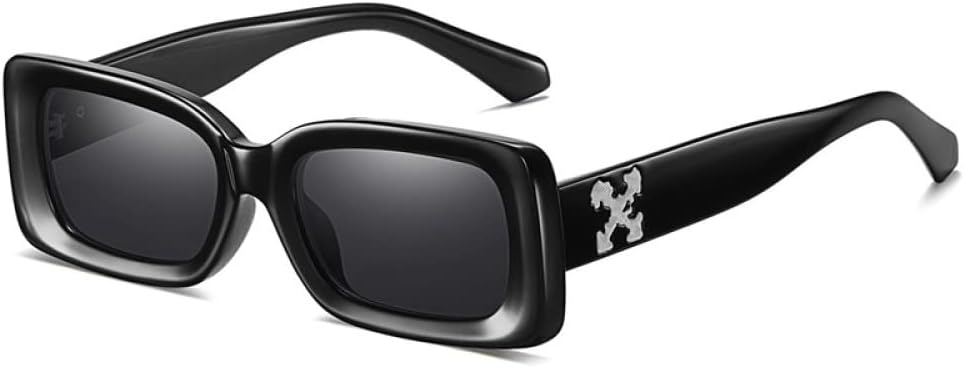 

Квадратные солнцезащитные очки 2027 для мужчин и женщин, модные маленькие прямоугольные солнцезащитные очки, винтажные очки для вождения, защита от УФ-излучения UV400 MTZJH, Black Black