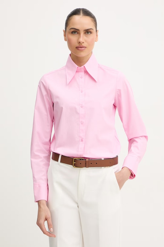 

Хлопковая рубашка dorini Silvian Heach, розовый