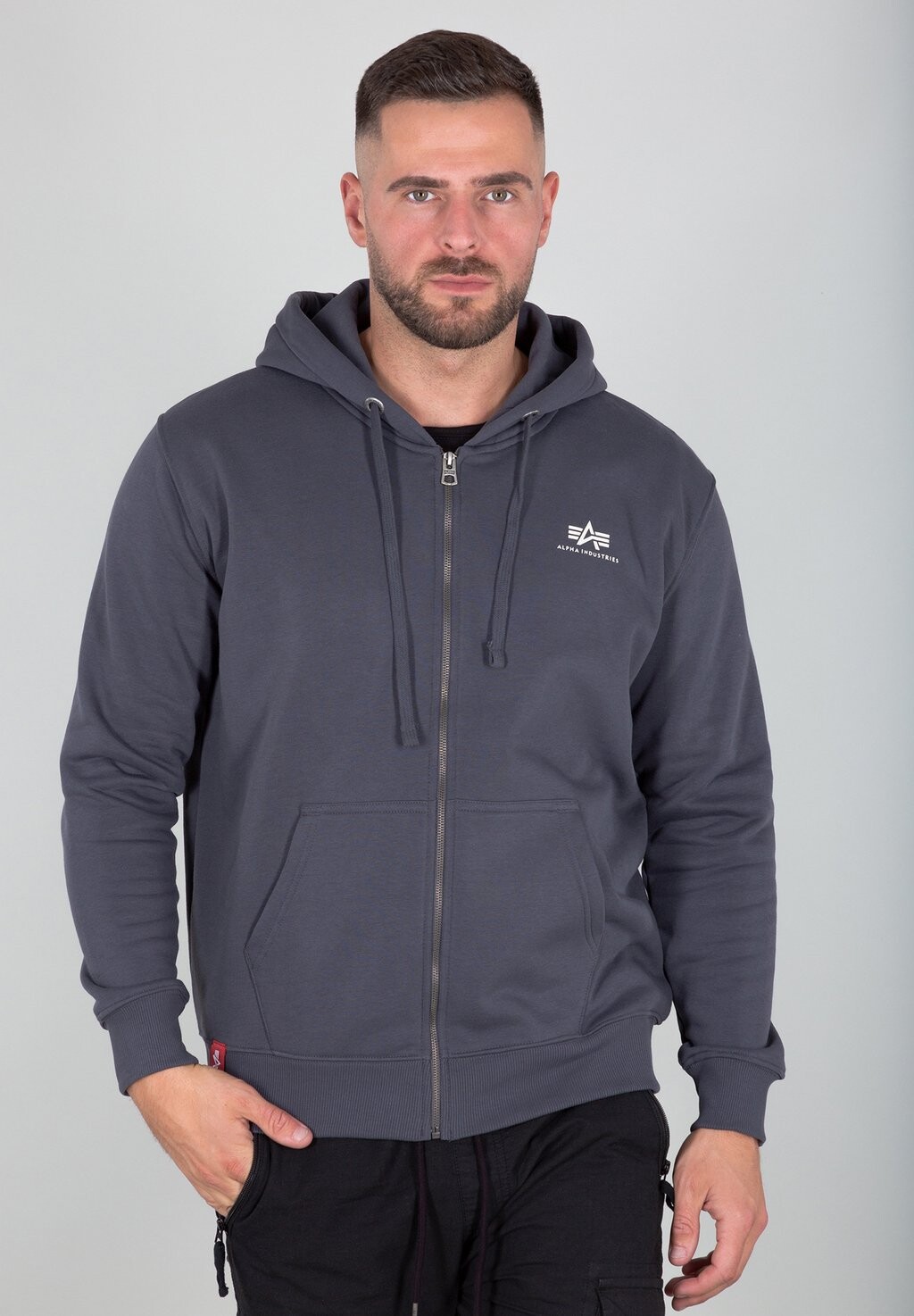 

Толстовка BASIC HOODY Alpha Industries, цвет grey black