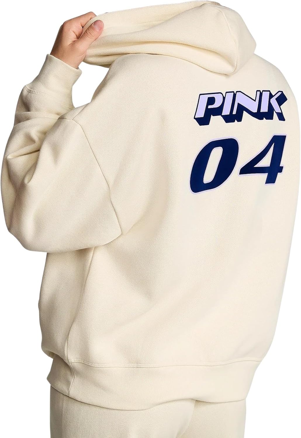Victoria's Secret Pink Ivy Fleece Campus Full Zip Hoodie цвет Beige Racing New — фото 2