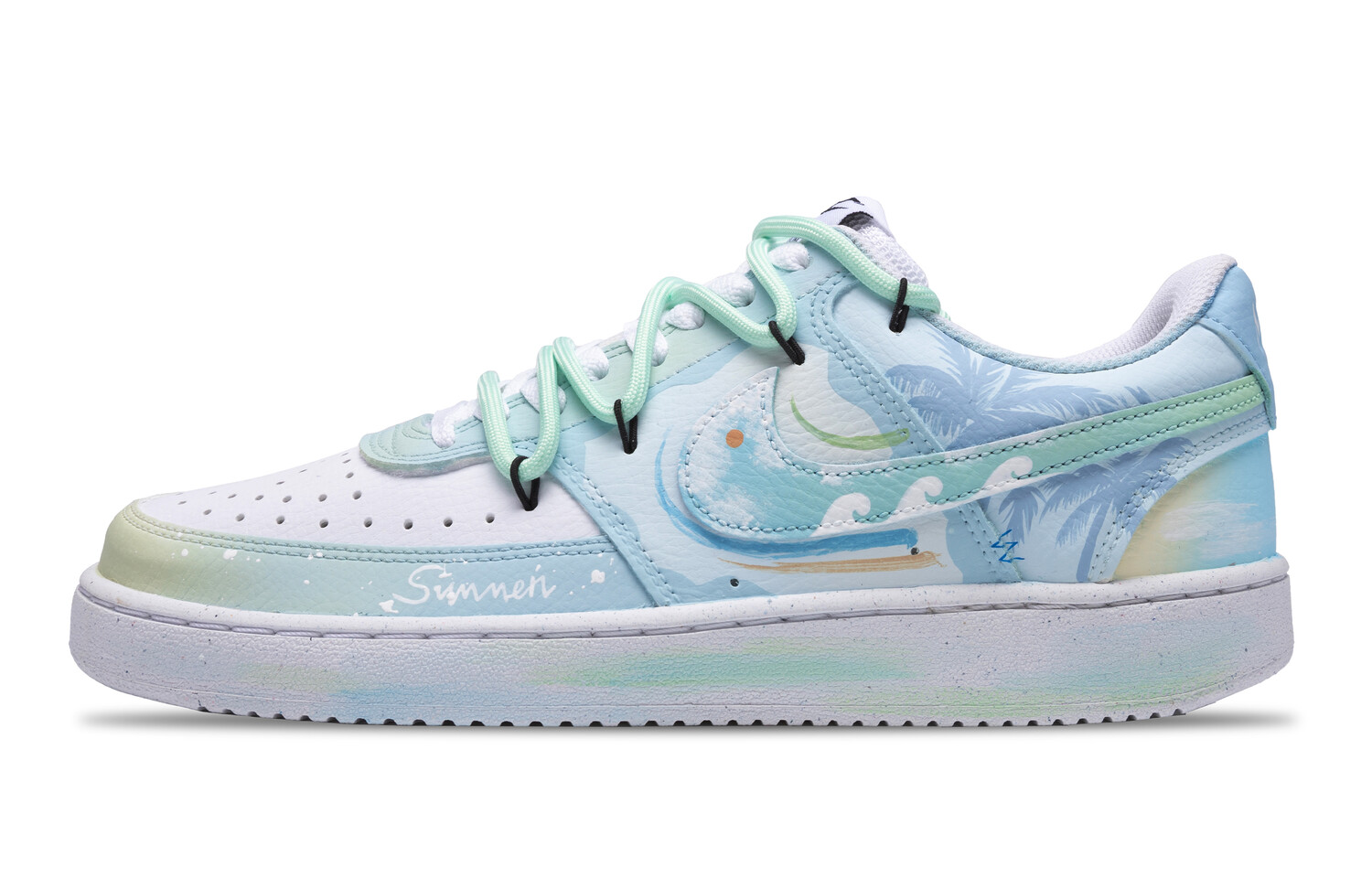 

Кроссовки для скейтборда Court Vision Low Unisex Low-Top Сине-зелено-желтый Nike