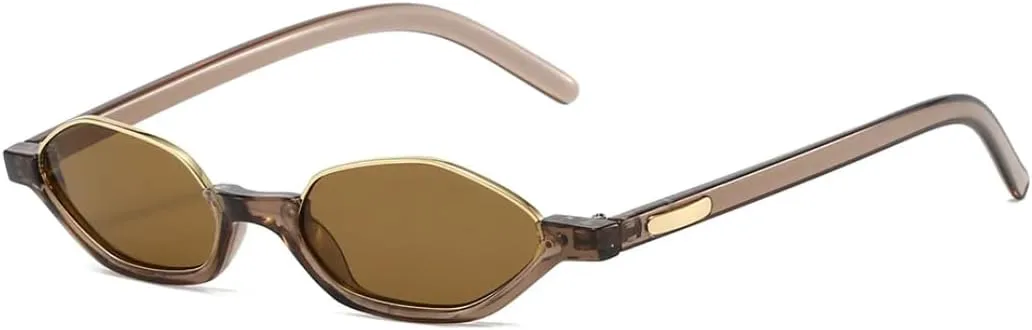 

Полуободковые солнцезащитные очки маленького размера для женщин, модель «кошачий глаз», модные солнцезащитные очки с защитой от УФ-излучения UV400 TVTBBVV, Brown Tea