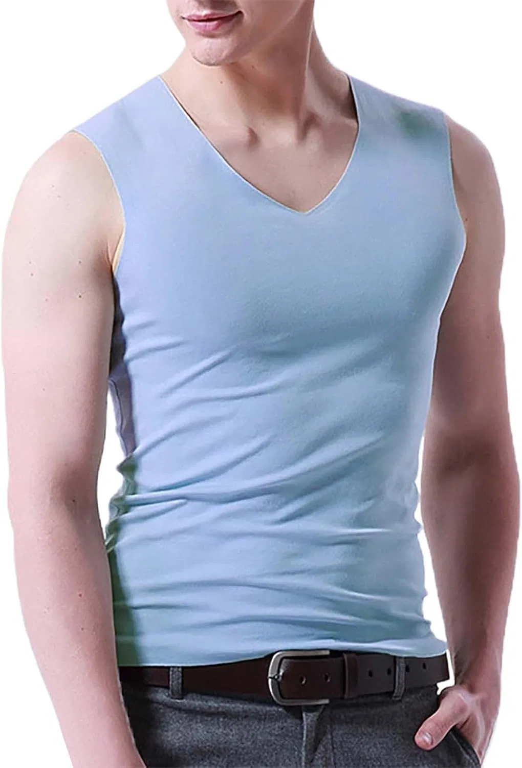 Мужской компрессионный топ без рукавов, быстросохнущий, Generic, Blue