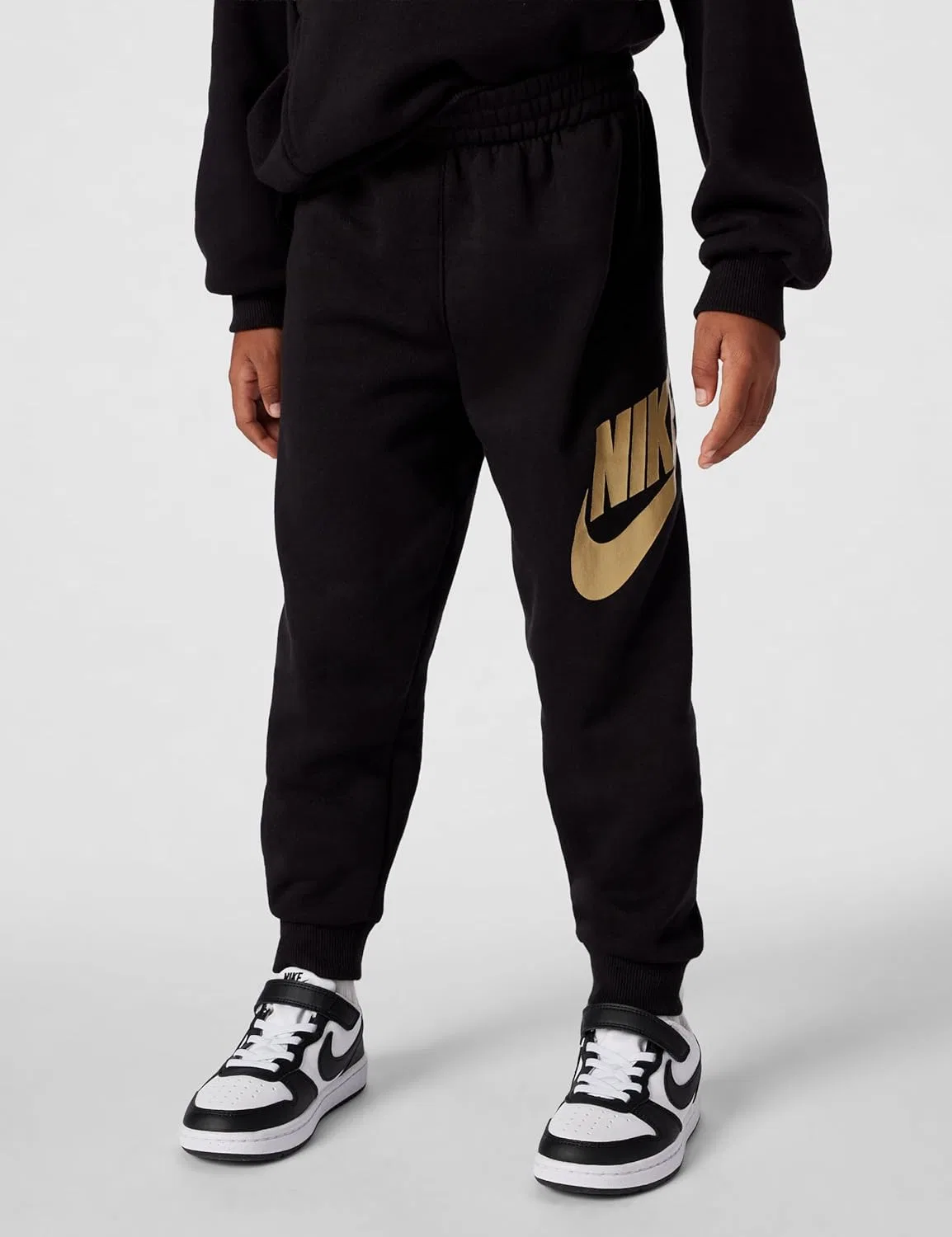 Спортивный костюм с логотипом Nike, 2 предмета, черный/золотой — фото 3