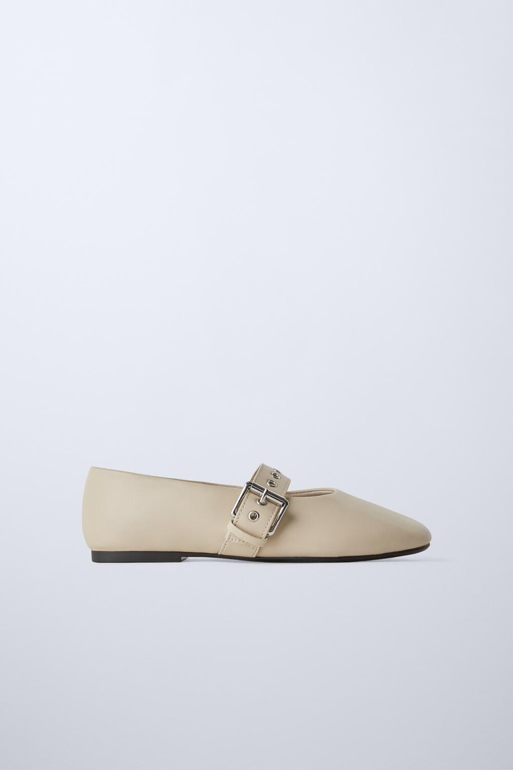

Балетки с пряжкой ZARA, экрю белый
