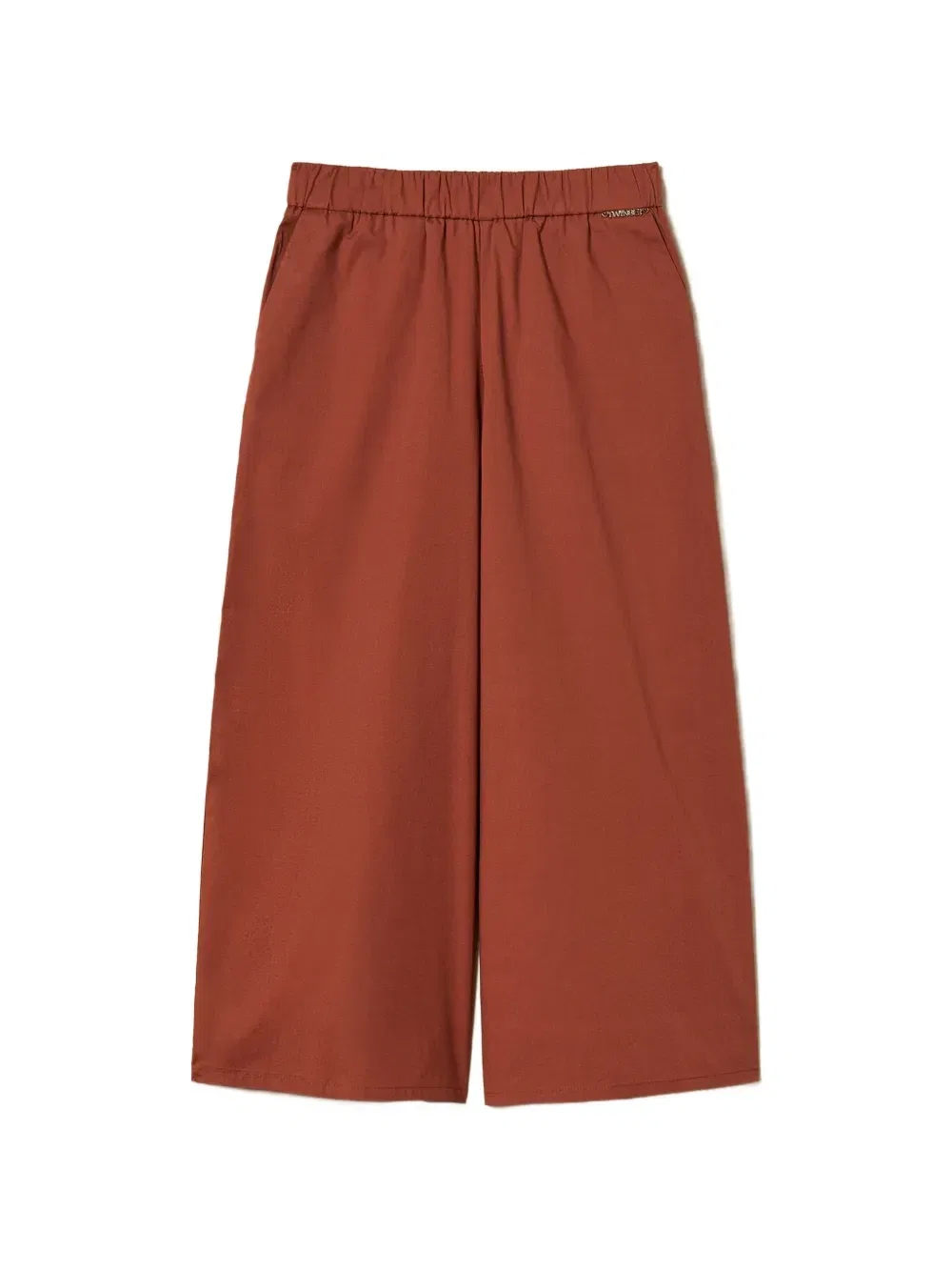 Укороченные поплиновые брюки Twinset Kids, коричневый