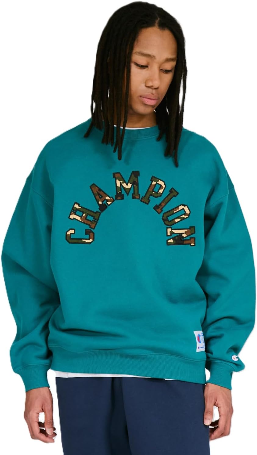 

Мужская толстовка Champion с длинным рукавом, свободного кроя, из хлопка, с вышитым логотипом США и круглым вырезом, в стиле Action Style C3-C012, тускло-зеленый