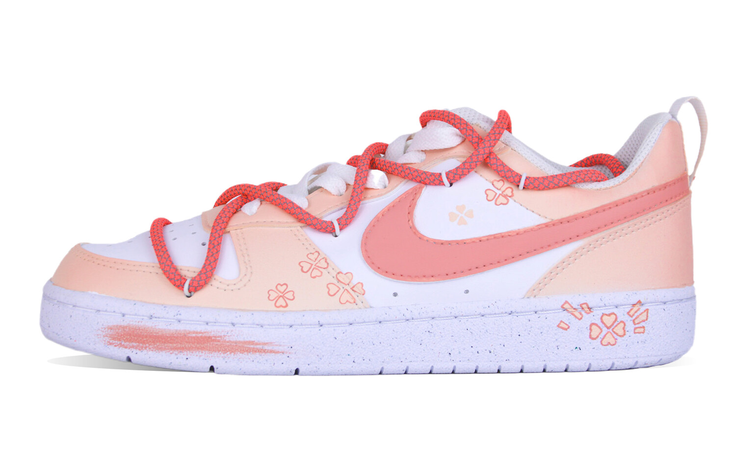 

Кроссовки Nike Court Borough Skateboard Shoes Women's Low-Top White, розовый
