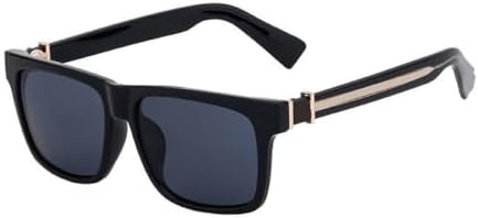 

Винтажные прямоугольные солнцезащитные очки, классические солнцезащитные очки в маленькой оправе для женщин и мужчин, очки с защитой от УФ-излучения UV400 MTZJH, C1 Black Gold Grey