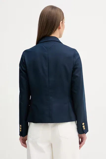 Пиджак женский из льняной ткани Tommy Hilfiger, синий — фото 3